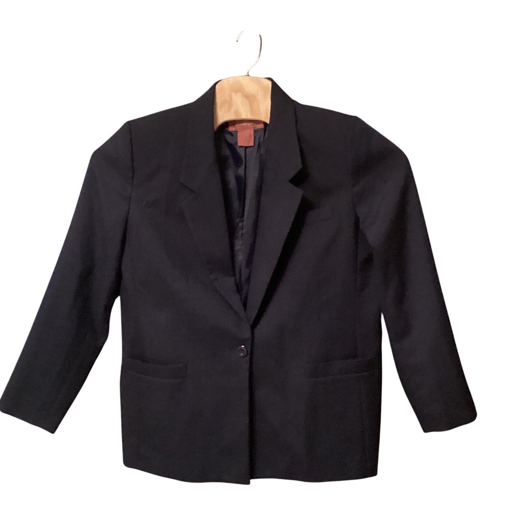 Worthington Kids Black Single Button Tailored Blazer Jacket Size 16 Formal